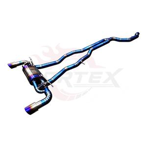 ท่อไอเสียแบบ Catback รุ่น Vortex Titanium Blue Valved สำหรับรถยนต์ Toyota Supra A90 3.0T พร้อมท่อเก็บเสียงตรงกลางแบบ Transverse และชุดปลายท่อคู่แบบ Burnt Tips - Product Image 3