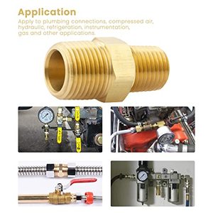 3/8 <span class=keywords><strong>Npt</strong></span> X <span class=keywords><strong>1</strong></span>/<span class=keywords><strong>4</strong></span> <span class=keywords><strong>Npt</strong></span> Nam Rắn Brass Hex Núm Vú Nặng Brass Ống Adapter Phụ Kiện Giảm Núm Vú Kết Nối - Product Image 5