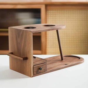 BAMBUS Set <span class=keywords><strong>per</strong></span> Caffè Pour-over Moderno e Minimalista con Supporto in Legno Massello e Macinacaffè Manuale - Product Image 1