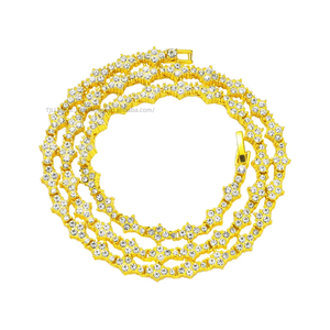 Necklace <b>Flower</b> Tennis <b>Bracelet</b> Necklace Trendy Brand Jewelry Single Row Chain Full Necklace Tanjing Fashion Lijing Necklace - Product Image 1