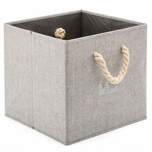 Fabric <b>Storage</b> Cube <b>Bins</b> with Cotton <b>Storage</b> Box Handle Collapsible Canvas <b>Storage</b> <b>Bins</b> Organizer Set of 4 - Product Image 3