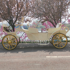 Calèche de Mariage Électrique Personnalisée Jaune Crème, Calèche à Chevaux Touristique, Vente en Gros, Fabricant de Calèches à 4 Roues - Product Image 6