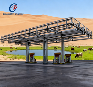 S-Personalizar Marco de estación de gasolina de acero inoxidable Señal de pilón de acero Cobertizo de estructura de acero - Product Image 1