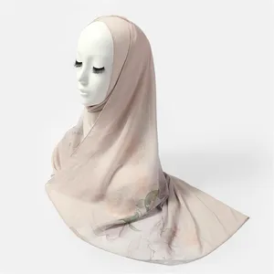 chiffon crinkle scallop embroidered new fabric hot sale muslim cotton under scarf chiffon hijab spring