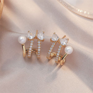 Pendientes de Aro Rakol EP5729 Chapados en Oro con Circonita, Impermeables, de Alta Calidad, para Mujer - Product Image 4