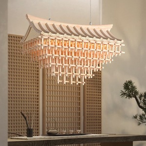 Modern Chinese Style Pendant <b>Light</b> Zen-Inspired <b>Tea</b> Room and Restaurant Chandelier for Hotel Lobby Villa Bar Lighting - Product Image 4