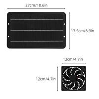 Kit de ventilateurs solaires à double évacuation avec panneau solaire 12W pour la ventilation des poulaillers, des abris et des chambres pour animaux – Recharge USB, autonomie de 10 à 12 heures