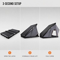 Tenda Atap Mobil Segitiga Aluminium Hard Shell Otomatis untuk Camping, Pasokan Pabrik, Cocok untuk SUV 4x4