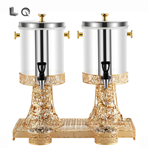 Hotel Catering Heating Drink Container 16L Golden Luxury Juice Dispenser <strong>Cold</strong> Drink Beverage Stainless <strong>Steel</strong> Coffee Dispenser - Product Image 5