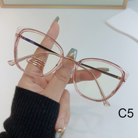 Moda computadora estampado de leopardo gafas de plástico lectura de gran tamaño Anti-azul luz prescripción gafas Unisex