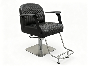 Sillón de Barbería Profesional con Base Dorada, Altura Ajustable y Tapizado en Cuero Sintético de Luxmars - Product Image 2