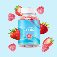 Gummies véganes de vitamines D3 et B12 à marque privée pour le soutien des os, des muscles et du système immunitaire, favorisant une meilleure santé globale