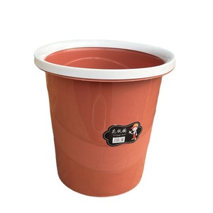 Poubelle en plastique épaisse de grande taille avec anneau de pression, cylindrique, pour usage intérieur et extérieur, couleurs mélangées, grande poubelle - Product Image 5