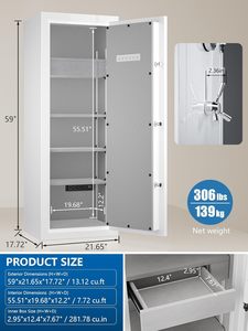 Caja Fuerte para el Hogar TIGERKING de 13.12 Pies Cúbicos, Resistente al Fuego, de Acero de Alta Resistencia, con Cerradura Digital para el Hogar, Negocios u Oficina - Product Image 4