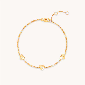 Bracelet CANNER en argent 925 avec pendentif cœur délicat, bijoux exquis en zircon et design cœur, plaqué or 18 carats, cadeaux - Product Image 1