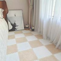 Tapis de puzzle douillets en fausse fourrure avec dos antidérapant pour une chambre et une crèche confortables