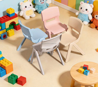 Silla de Estudio Ergonómica de Plástico con Respaldo; Taburete Plegable Reforzado para Jardín de Niños; Asiento Moderno para Guardería
