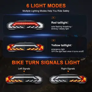 الأكثر مبيعًا مخصص USB قابل لإعادة الشحن مستشعر الفرامل الذكي الضوء الخلفي دورة الضوء الدراجة دراجة نارية أجهزة الإنذار أدى أضواء الدراجة