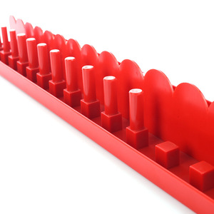 <b>Plastic</b> Sleeve Holder 3Pc Set Metric System Mechanic Tool Organizer Storage Rack Red - Product Image 3