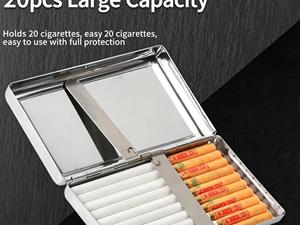 Estuche de Cigarrillos Metálico Cuadrado Clásico Portátil Erliao, con Logotipo Personalizado, Diseño Delgado, Capacidad para 20 Cigarrillos, Gran Venta - Product Image 3