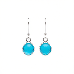 Pendientes E868 Azul Marino con Engaste de Plata 925 en Forma de Bola, Clásicos para Uso Diario de Mujer - Product Image 1