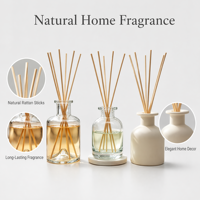 Flacon diffuseur en verre cylindrique transparent de luxe personnalisé avec bouchon à vis pour l'emballage de parfums d'intérieur