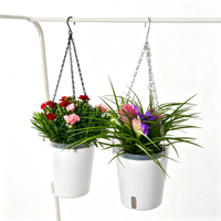 Ventes en gros de pots suspendus en plastique, pots à plantes auto-arrosants, pots à fleurs blancs, décoration de salon, pot à bonsaï moderne pour l'intérieur