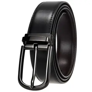 LQbelt Men's Pin Buckle Belt New Model Genuine Leather Belts Classical Black Brown For Men Wholesale OEM Factory Custom LOGO