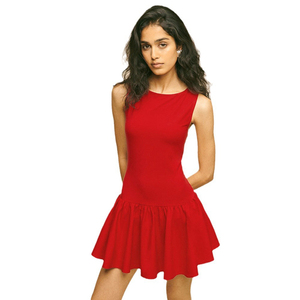 Customizable Logo Factory Women Sleeveless Short <strong>Dress</strong> Ruffled Skirt Simple Casual Design Women's A-line <strong>Dress</strong> Solid <strong>Dresses</strong> - Product Image 1