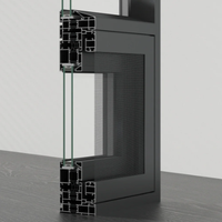 Puerta batiente de panel plano de aluminio con rotura de puente térmico y doble acristalamiento, moderna, para interiores de villas residenciales, venta al por mayor de fábrica.