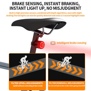 Feu arrière de vélo Q11Q11S LED, 4 modes, étanche IPX4, feu arrière intelligent pour la conduite nocturne, pour VTT - Product Image 4