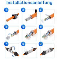 LiYuan LSA LAN Conector de cable de montaje de campo CAT 7 Funda antiplegable Conector de enchufe de terminación de campo RJ45