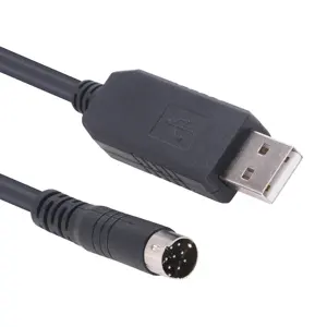 USB to 6-pin Mini Din RS232 Serial Communication Cable For LS XGB XBM XBC PLC to PC Control Download Cable