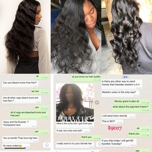 Peluca de Cabello Humano con Encaje, Cabello Virgen Brasileño Sin Procesar al Por Mayor, Peluca de Cabello Humano Brasileño Barata con Ondas Profundas, Buena Calidad - Product Image 2