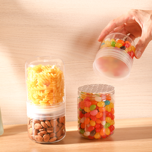 Trong Suốt Pet Nhựa <span class=keywords><strong>Container</strong></span> Với Vít Trên Nắp Đậy Tái Sử Dụng Rỗng Lưu Trữ Lọ Với Nắp Cho Các Gia Vị Đậu Phộng Thực Phẩm Khô Cơ Thể Bơ - Product Image 6