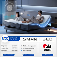 Multifunktionales Elektrisch Verstellbares Smart-Bett mit Kabelloser Fernbedienung, Modernes Massage-Fähiges Tragbares Schlafzimmermöbel für Pflege und Hotel