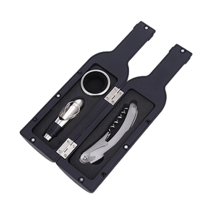 Tốt Nhất Bán Thanh Phụ Kiện 5 Miếng Rượu Vang Công Cụ Thiết Lập Chai Hình Dạng Bộ Quà Tặng Rượu Vang Mở Bộ - Product Image 5