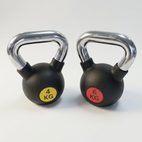 Kettlebell en acier électroplaqué Dinuo avec poignée en caoutchouc, poids solide marqué par couleur pour l'entraînement de force à domicile et en salle de sport commerciale