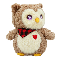 Peluche hibou interactive mignonne avec tête mobile, fonction intelligente silencieuse, poupée animale douce, compagnon émotionnel, cadeau pour enfants