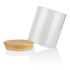 Tanque de almacenamiento de vidrio con tapa de bambú lata de té redonda botella de almacenamiento de vidrio tarro de vidrio de gran capacidad con tapa de Bambú - Product Image 6
