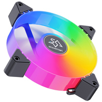 Ventilador SNOWMAN GF120 de 120 mm con 7 Colores RGB para PC, 12V 6 Pines, Controlador de Refrigeración de 25 mm, para Caja de PC Gaming, Disipador de Calor para CPU