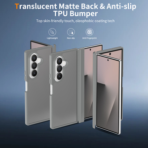 Coque de téléphone personnalisée Samsung Z Fold 7 8 Ultra avec protection de charnière, grise, antichoc, effet peau mate, pour vente en gros - Product Image 2