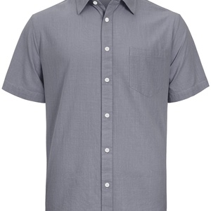 Chemises à manches courtes pour hommes en gros, ODM, 100 % coton, col montant, décontractées, pour la plage, avec poche, imprimées, respirantes, logo personnalisé - Product Image 6