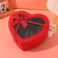 Caja de Regalo Transparente con Ventana para San Valentín, Cumpleaños, Navidad, con Relieve, Biodegradable, de Cartón Corrugado