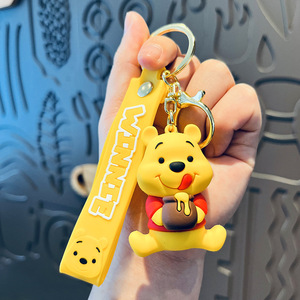 मौलिकता कार बैग सामान कार्टून 3D रबर गुड़िया चाभी के छल्ले लटकन प्यारा सुअर भालू टाइगर चाबी का गुच्छा बस्ता विजेट थोक - Product Image 4