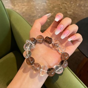 Vintage Mixed Smoky Quartz Rutilated Clear Crystal <b>Bracelet</b> Unisex Irregular Faceted Stone <b>Healing</b> Energy <b>Bracelet</b> Birthday Gift - Product Image 4