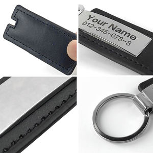 प्रचार व्यवसाय उपहार व्यक्तिगत पत्र कार ब्रांड लोगो कुंजी धारक श्रृंखला लक्जरी कस्टम ब्लैक पु रिक्त चमड़े की कीचेन - Product Image 6