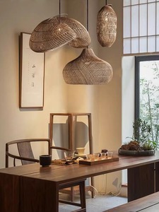Nordic Handwoven Rattan Pendant <strong>Light</strong> Natural Bamboo Hanging Lamp Boho <strong>Dining</strong> <strong>Room</strong> Villa Decorative Ceiling <strong>Fixture</strong> - Product Image 2