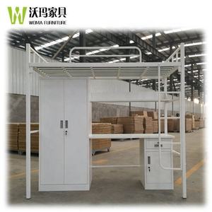 Double <span class=keywords><strong>lit</strong></span> <span class=keywords><strong>superposé</strong></span> en métal, vente en gros, bon marché, <span class=keywords><strong>avec</strong></span> <span class=keywords><strong>bureau</strong></span> et penderie - Product Image 2