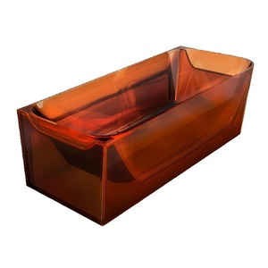 Bañera de resina independiente elegante y moderna con escurridor, decoración contemporánea para baño de hotel de lujo con <span class=keywords><strong>vistas</strong></span> expansivas - Product Image 2